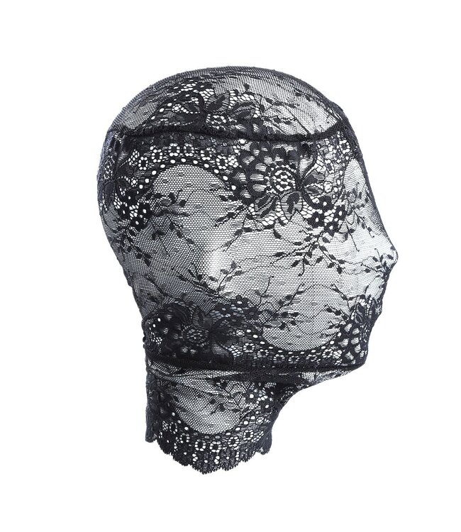 Comfortable Black Lace Mask & Stockings – BDSM Safe Fetish Accessory