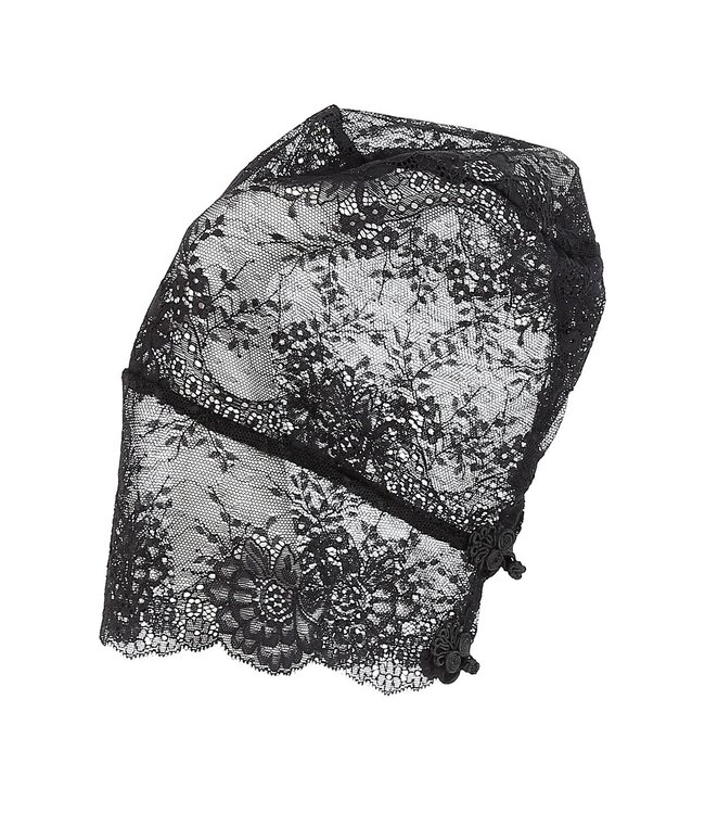Comfortable Black Lace Mask & Stockings – BDSM Safe Fetish Accessory