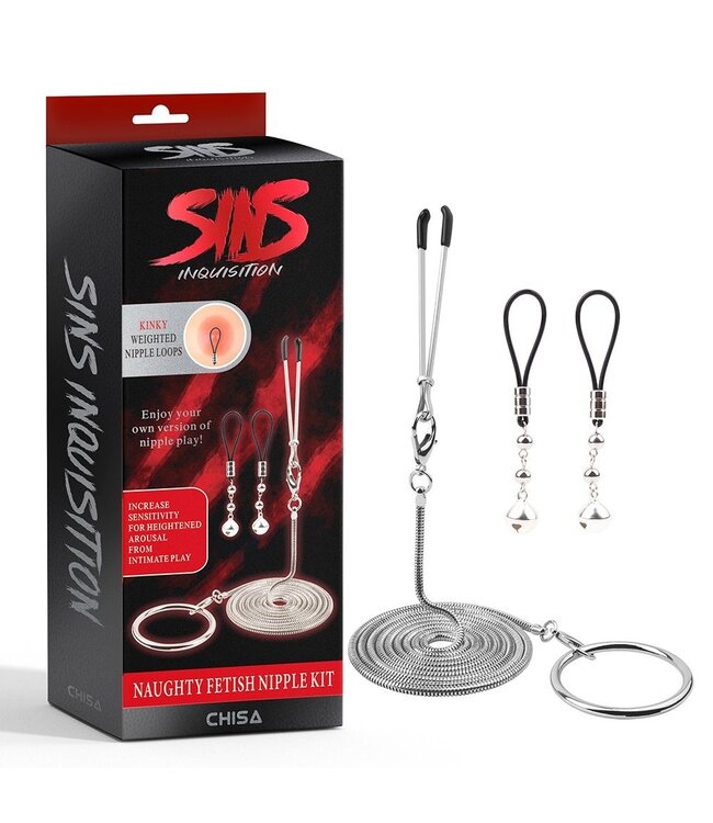 Chisa Chisa RVS Fetish Tepelklem Set Met Verstelbare Klemmen En Ketting 136 Cm