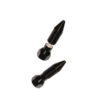 Chisa Schraubförmige magnetische Nippelklemmen aus Edelstahl – Schwarz, 4,2 cm
