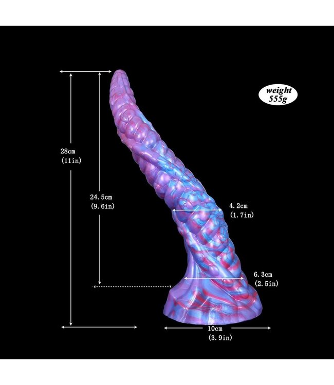 Kiotos Monstar Kiotos Tentakel Dildo 28 cm Medisch Siliconen 3-Kleuren Effect