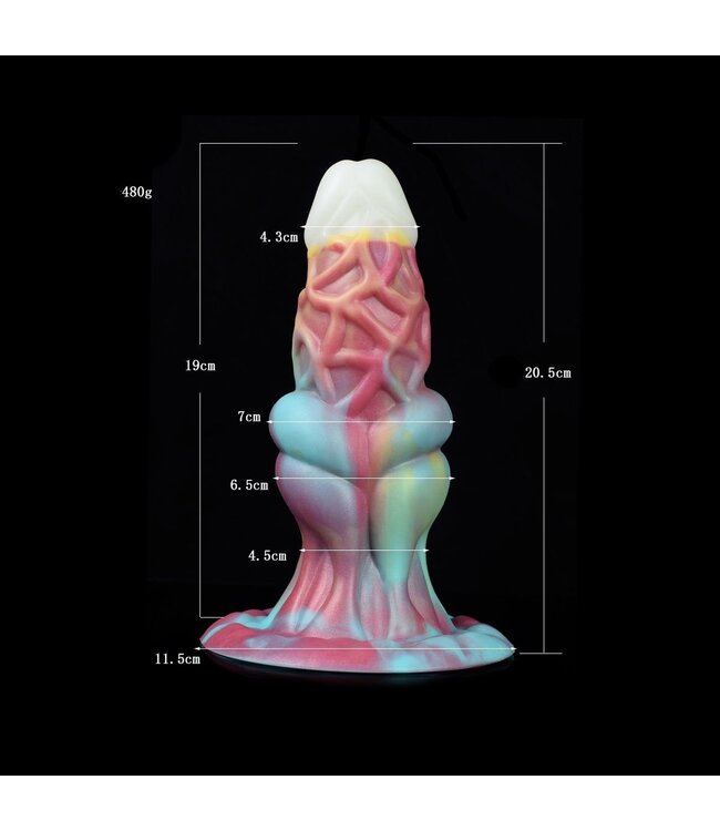 Kiotos Monstar Kiotos Monstar BEAST Dildo 20,5 cm Siliconen Glow in the Dark 3-Kleuren