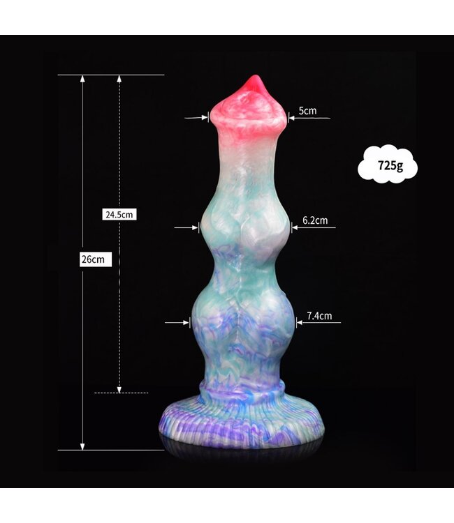 Kiotos Monstar Kiotos Monstar Unicorn Dildo 26 cm Medisch Silicone 4-Kleuren Design