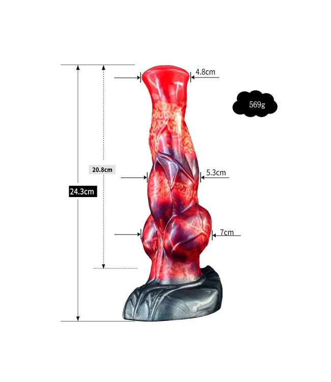Kiotos Monstar Kiotos Monstar BEAST Siliconen Dildo 24,3 cm 3-Kleurig Voor Anale en Vaginale Gebruik