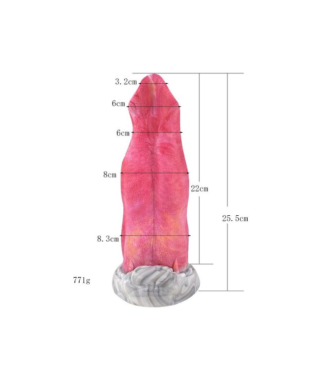 Kiotos Monstar Kiotos Monstar 25.5 cm Three-Colour Tongue Shaped Silicone Dildo