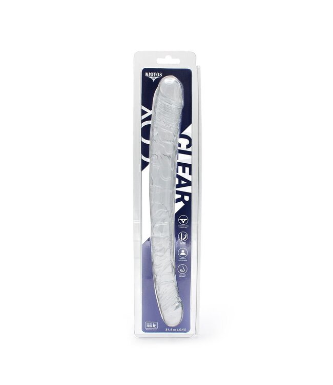 Kiotos COX Kiotos COX Transparante Dubbelzijdige Dildo 31,5 cm Flexibel TPE