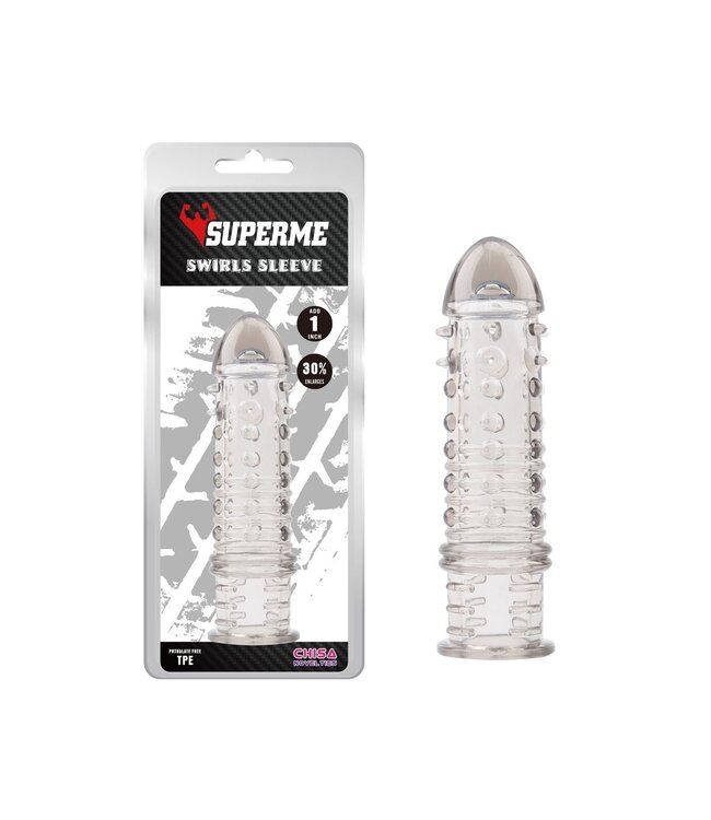 Chisa Penis Sleeve Met Krullen En Ribbels Grijs – Zacht, Rekbaar En Veilig