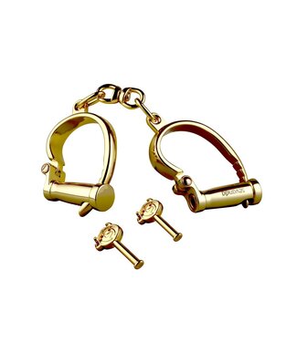 Sevanda SEVANDA Goldene Edelstahl-Liebessklaven-Handschellen – Luxuriös und Stilvoll