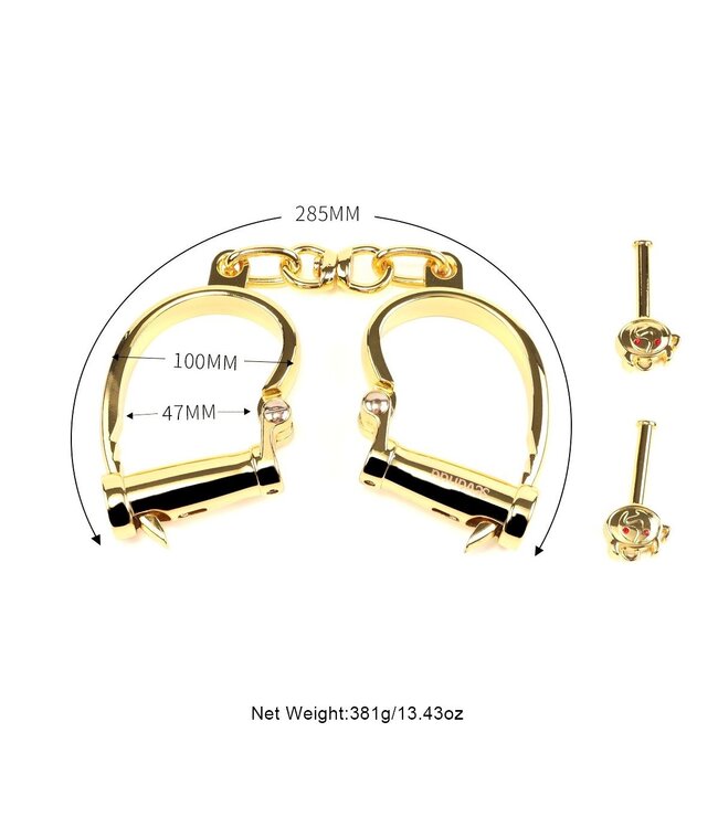 Sevanda SEVANDA Gold Stainless Steel Love Slave Handcuffs – Luxury BDSM Set