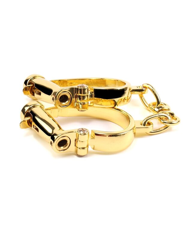 Sevanda SEVANDA Goldene Edelstahl-Liebessklaven-Handschellen – Luxuriös und Stilvoll