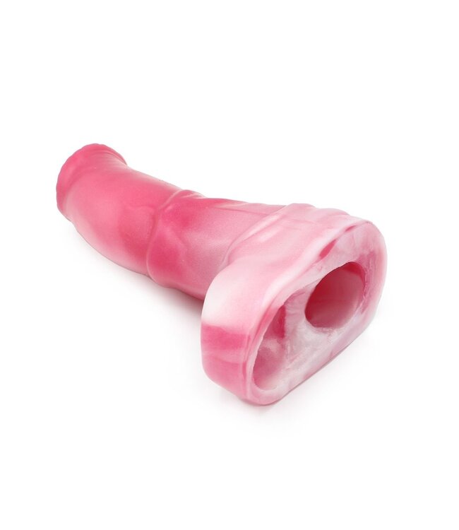 Kiotos Monstar Penis Sleeve Met Ballstretcher 2-Kleurig Siliconen 19 cm – Realistisch Comfort