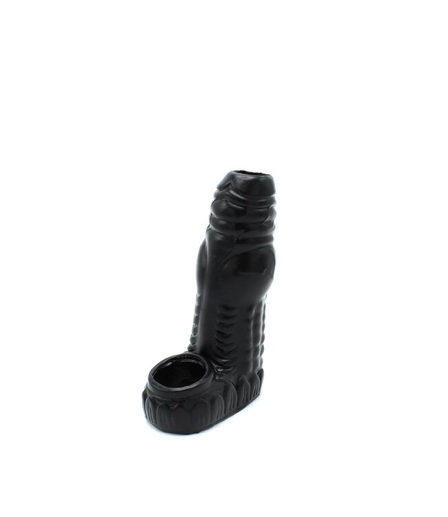 Kiotos Monstar Siliconen Penis Sleeve Met Ballstretcher 13.5 cm Zwart – Kiotos Monstar
