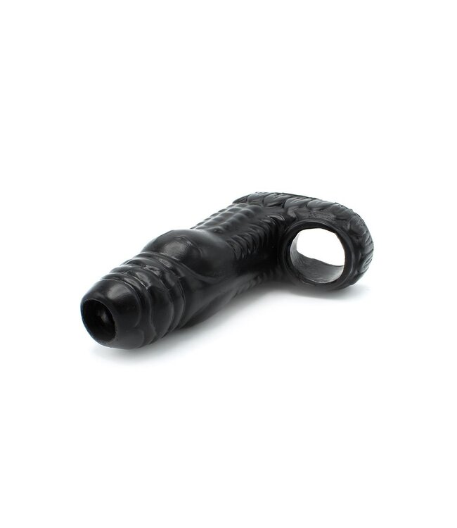 Kiotos Monstar Siliconen Penis Sleeve Met Ballstretcher 13.5 cm Zwart – Kiotos Monstar