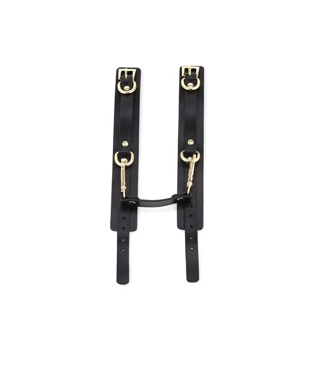 Luxuriöses 9-teiliges BDSM Fancy Kit aus veganem PU-Leder in Schwarz