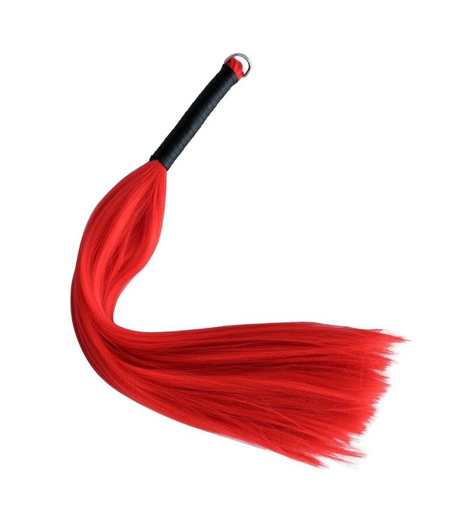Synthetische Haarzweep Rood 65 cm Voor BDSM Met Realistisch Gevoel