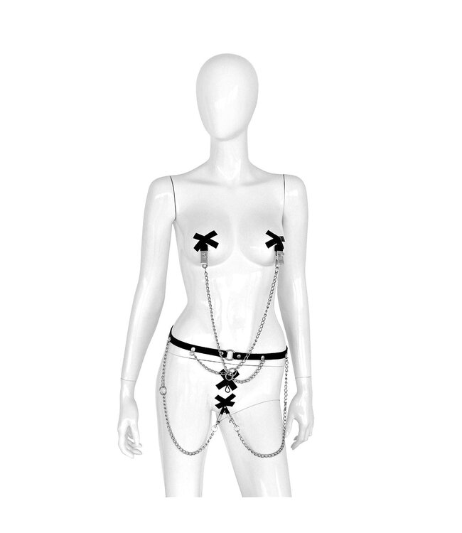 Verstelbare Leren Heupgordel Met 4 Klemmen En Ringen Voor BDSM M/V