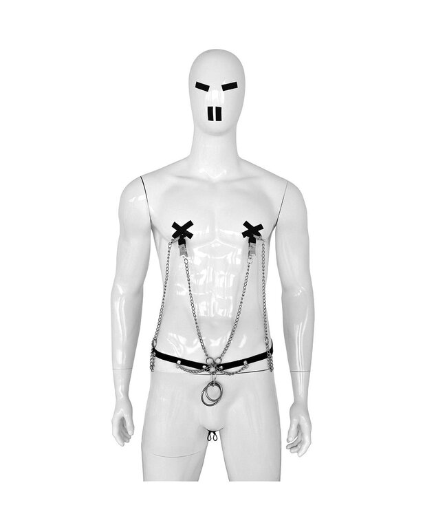 Leder-Hüftgurt mit verstellbaren Klammern für BDSM-Abenteuer