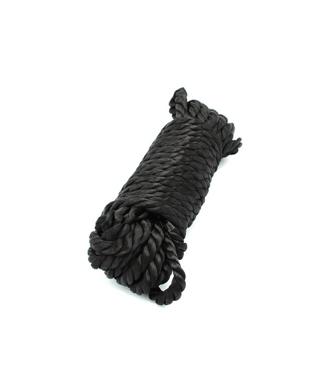 Zwart Polyester Bondage Touw 10m - Zacht, Stevig en Comfortabel
