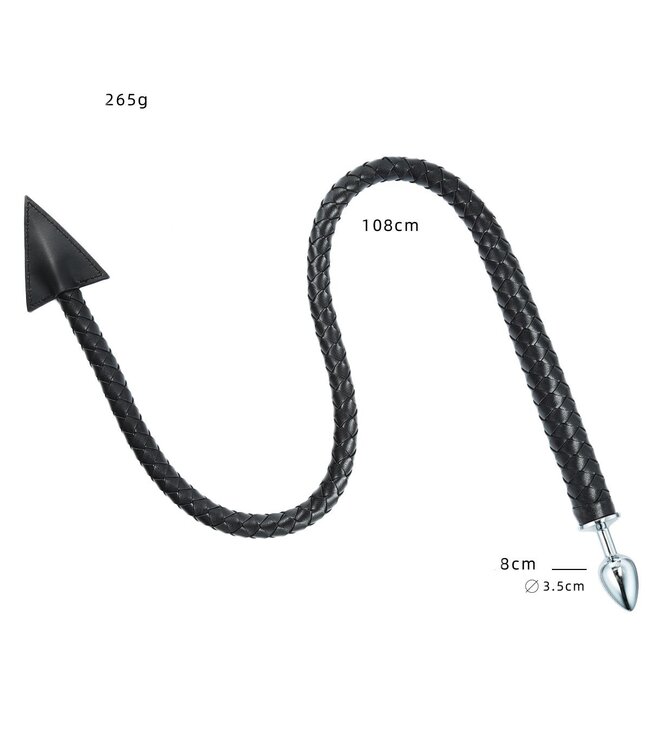 Pu-Leather Devil Tail Butt Plug & Whip 2-in-1 Sensual Accessory