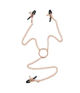Rose Gold Nipple & Clitoris Clamps with Elegant Chains for Sensuality