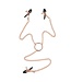 Roségouden Tepel- & Clitoris Clamps Met 70cm Ketting Set