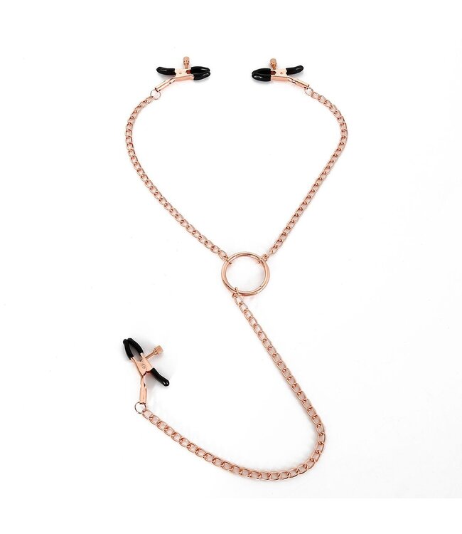 Rose Gold Nipple & Clitoris Clamps with Elegant Chains for Sensuality