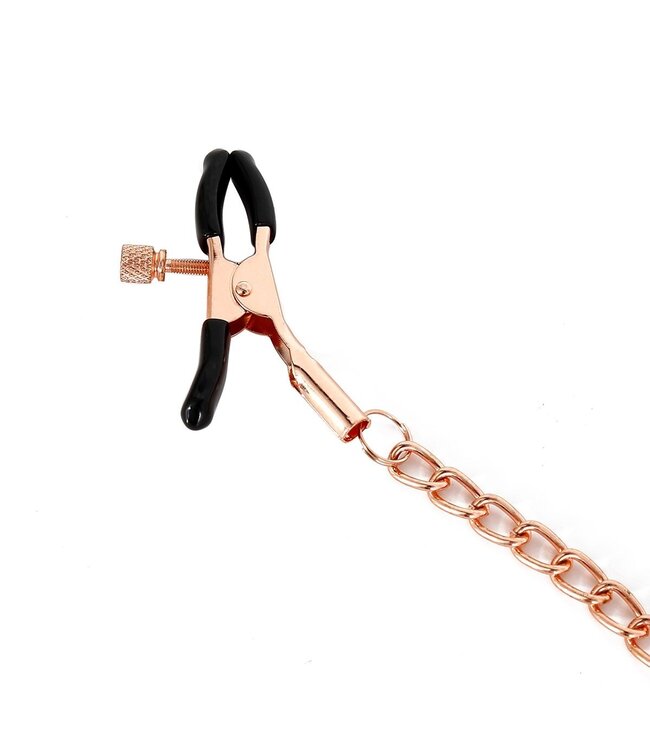 Rose Gold Nipple & Clitoris Clamps with Elegant Chains for Sensuality