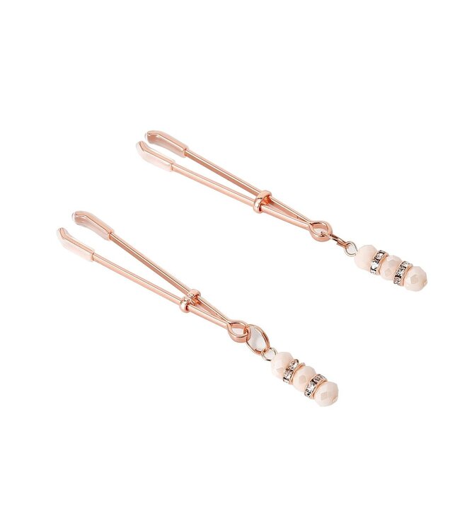 Roségouden Tepelklemmen Met Strassteentjes 10,5 cm Luxe Accessoire