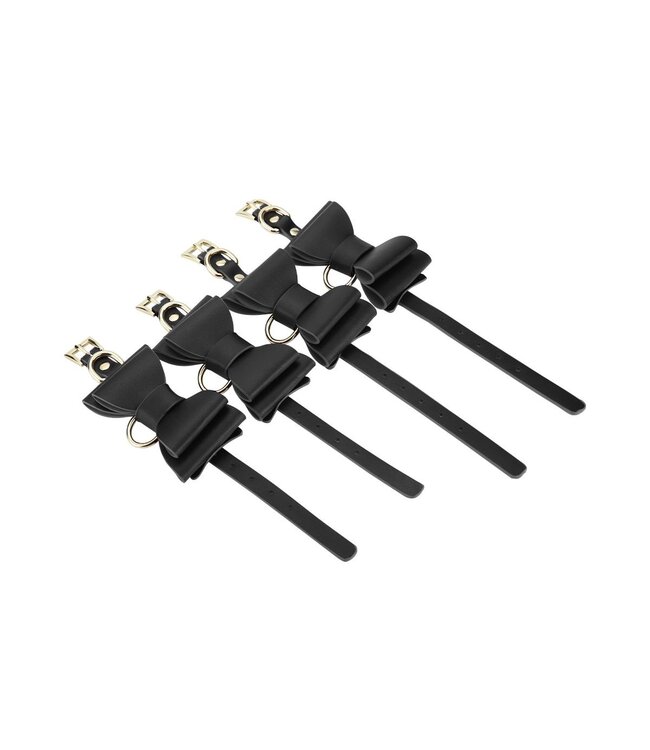 BDSM Accessoires Set 8-delig Zwart Vegan PU-leder Met Zweep En Boeien