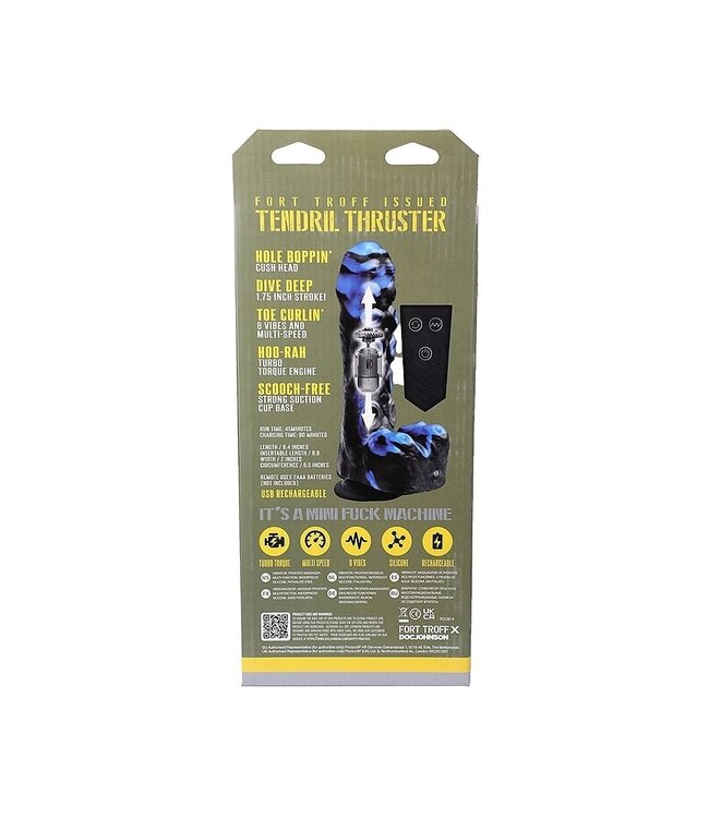 Doc Johnson Tendril Thruster Mini – 2 Speed, 8 Vibration Powerful Silicone Stroker
