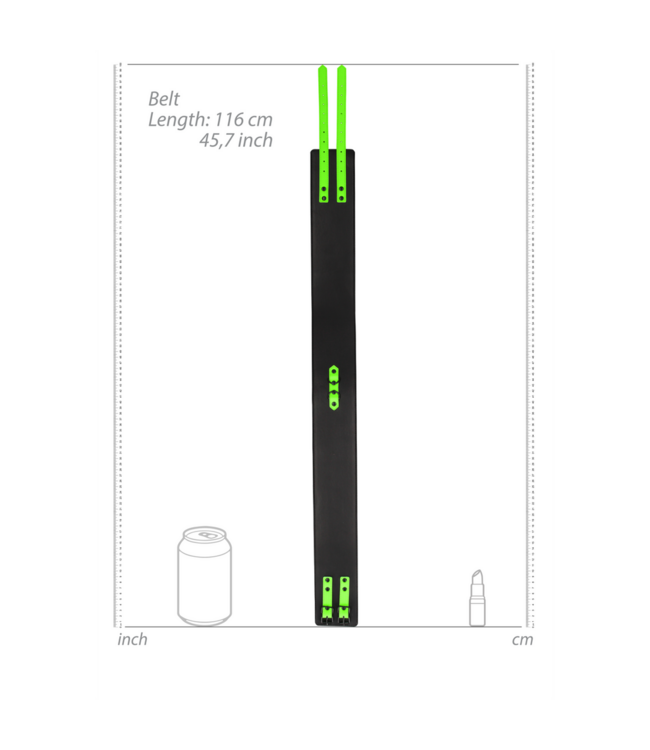Ouch! Glow in the Dark Dijmanchetten Met Handboeien En Glow In The Dark Riem Groen