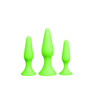 Ouch! Glow in the Dark Ouch! Glow in the Dark 10cm Butt Plug Set - Anal Pleasure Unleashed
