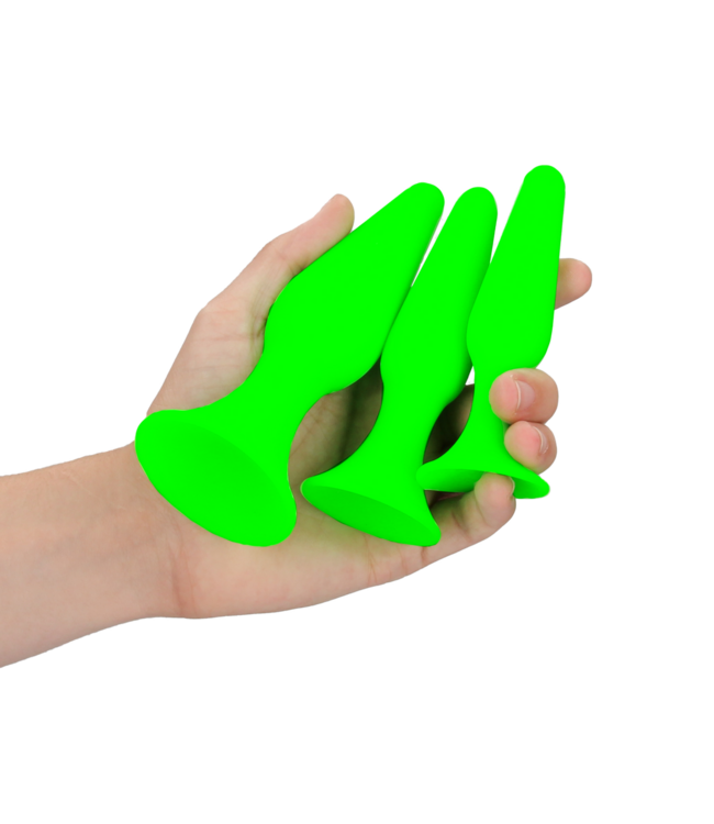 Ouch! Glow in the Dark Ouch! Glow in the Dark 10cm Butt Plug Set - Anal Pleasure Unleashed
