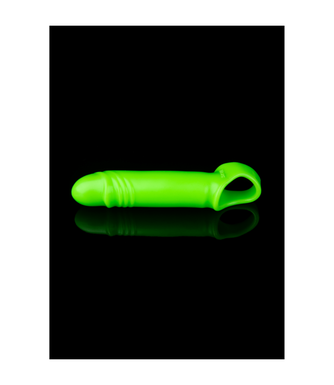 Ouch! Glow in the Dark Glow In The Dark Penis Sleeve Groen Rekbaar Met Stevige Pasvorm 15,5 Cm