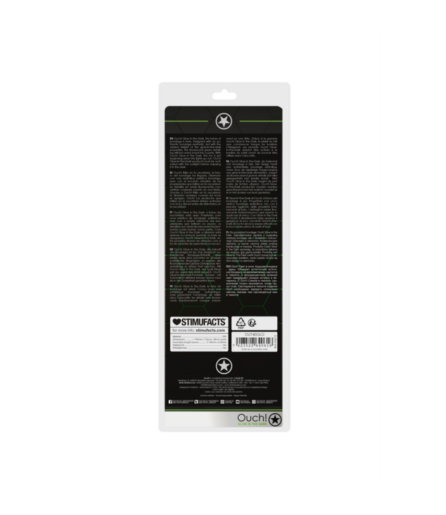 Ouch! Glow in the Dark Glow In The Dark Penis Sleeve Groen Rekbaar Met Stevige Pasvorm 15,5 Cm
