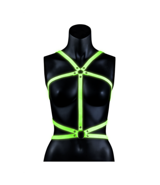 Ouch! Glow in the Dark Verstelbaar Ouch! Bondageharnas Met Fluorescerende Groene Glow In The Dark Accenten