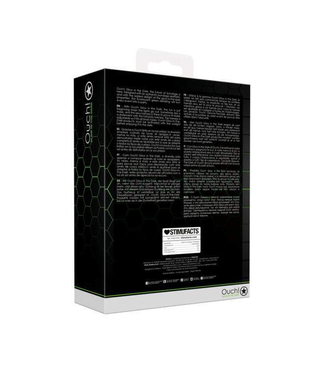 Ouch! Glow in the Dark Verstelbaar Ouch! Bondageharnas Met Fluorescerende Groene Glow In The Dark Accenten