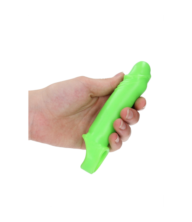 Ouch! Glow in the Dark Glow in the Dark Stretchy Penis Sleeve with Ball Strap - Ouch!