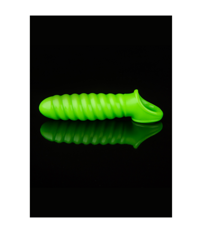 Ouch! Glow in the Dark Zelle Swirl Leuchtender Penis Sleeve – Elegantes Bondage-Erlebnis bei Nacht