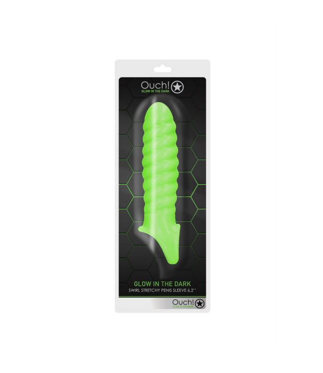 Ouch! Glow in the Dark Glow in the Dark Swirl Penis Sleeve: Stylish Bondage Adventure