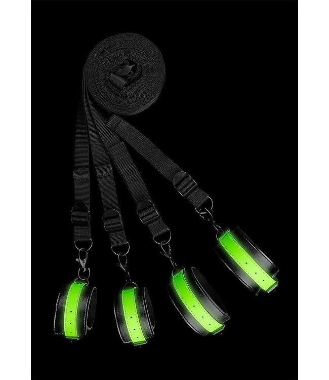 Ouch! Glow in the Dark Bedboeien Bevestigingsset Met Glow In The Dark Fluorescerende Accenten