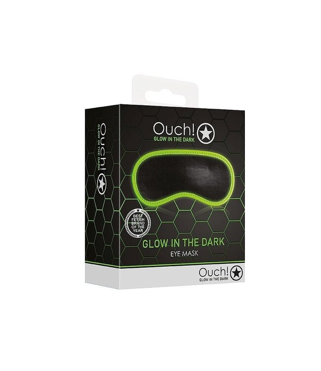 Ouch! Glow in the Dark Bondage Oogmasker Met Glow In The Dark Fluorescerende Groen
