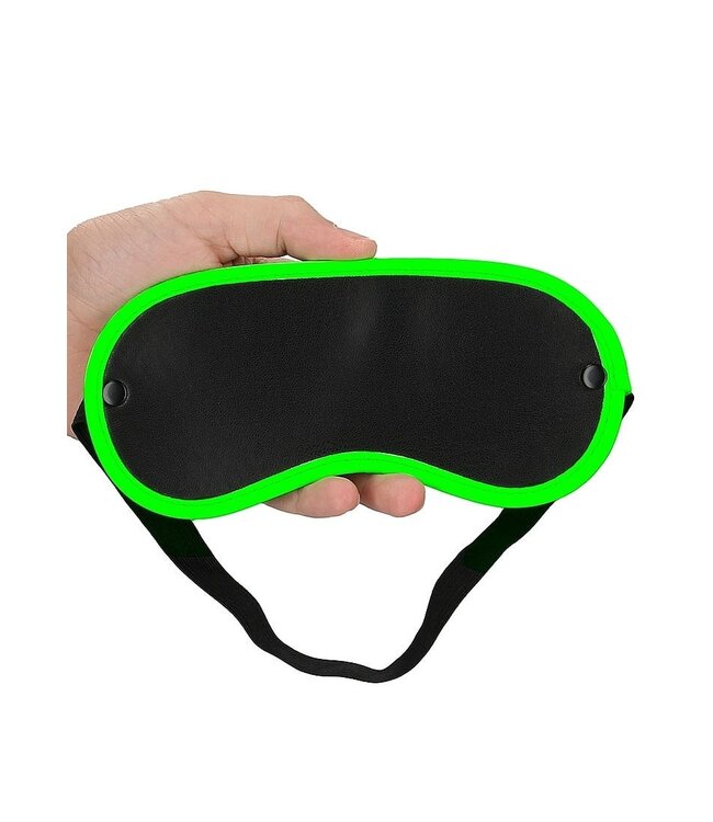 Ouch! Glow in the Dark Bondage Oogmasker Met Glow In The Dark Fluorescerende Groen