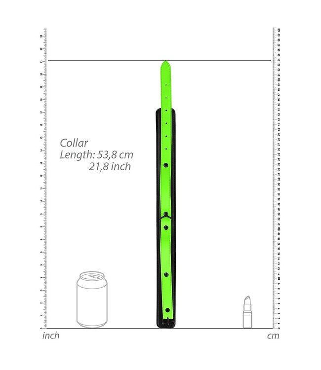 Ouch! Glow in the Dark Glow In The Dark Verstelbare Halsband En Leash Met Fluorescerende Details