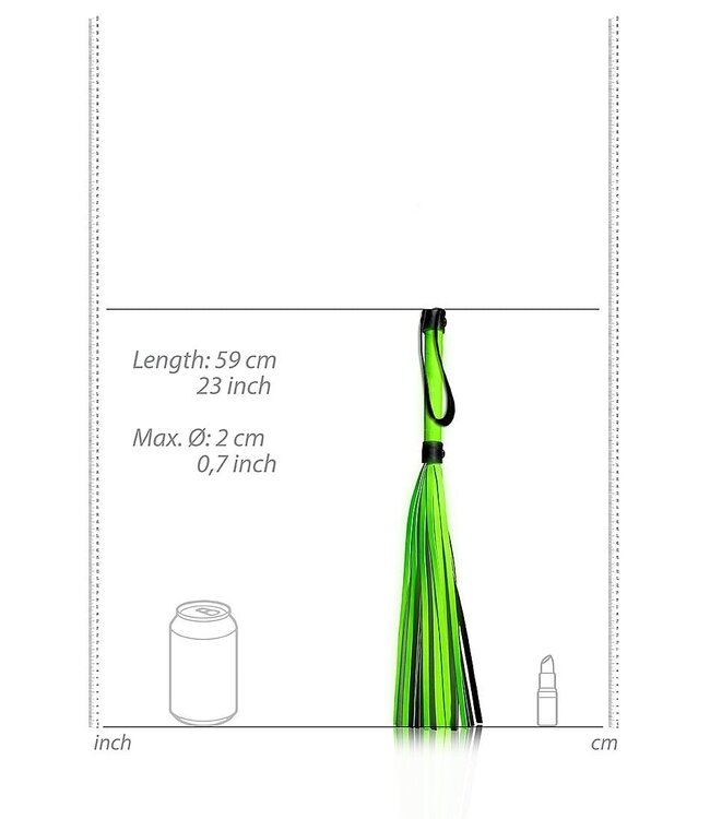 Ouch! Glow in the Dark Ouch! Glow In The Dark Bondage Flogger Met Fluorescerend Groen Handvat