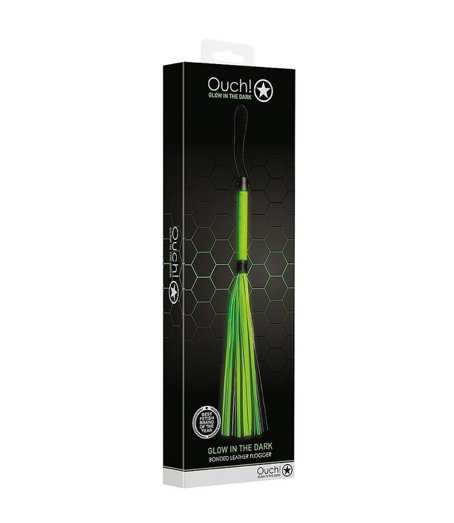 Ouch! Glow in the Dark Ouch! Glow in the Dark Flogger - Exciting Bondage Accessory Green