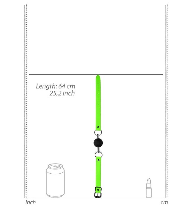 Ouch! Glow in the Dark Glow In The Dark Ball Gag Met Fluorescerende Groene Details – Ouch!