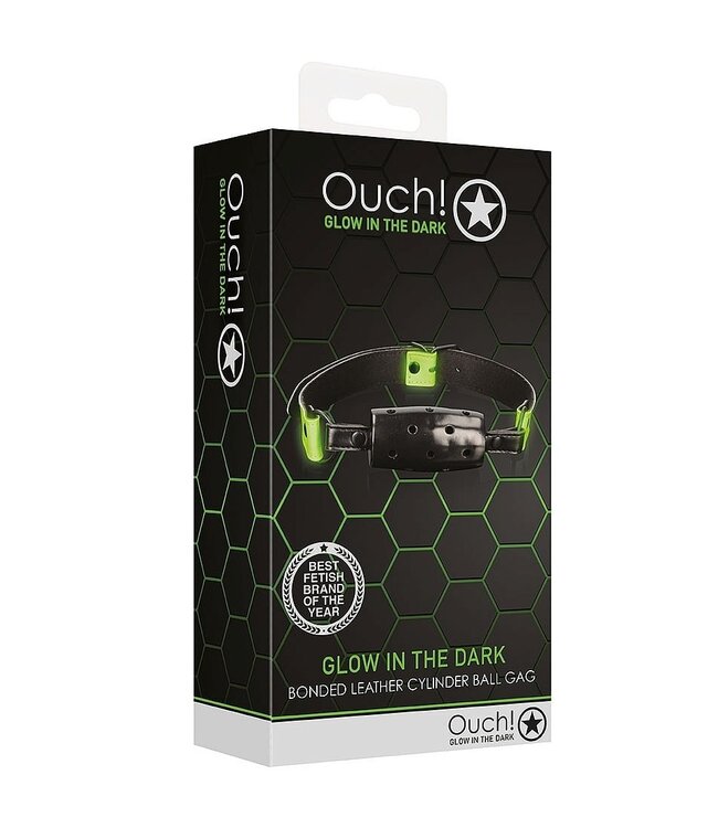 Ouch! Glow in the Dark Glow in the Dark Ball Gag Met Fluorescerende Accenten | Authentiek Bondage