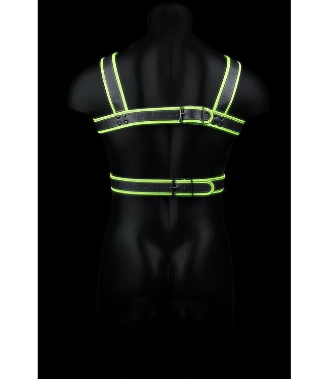 Ouch! Glow in the Dark Ouch! Bondageharnas Met Fluorescerende Groene Glow In The Dark Accenten