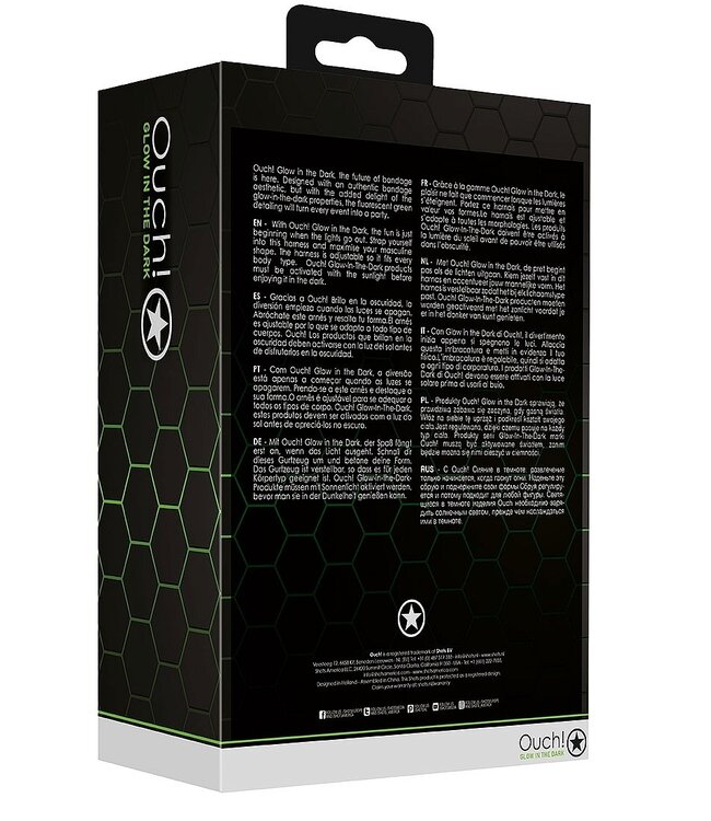Ouch! Glow in the Dark Ouch! Neon Bondage-Harness – Fluoreszierend und Dehnbar für jeden Körper